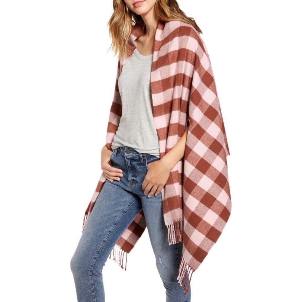 NWT MADEWELL Buffalo Plaid Cape Scarf
